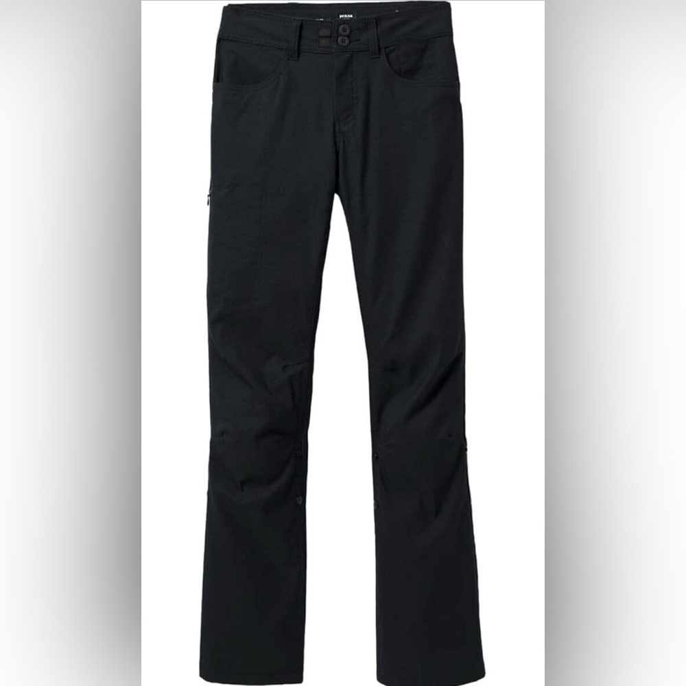 PrAna Black Halle Pant Zion Size 0 Short Inseam Relaxed Fit Mid Rise NWT